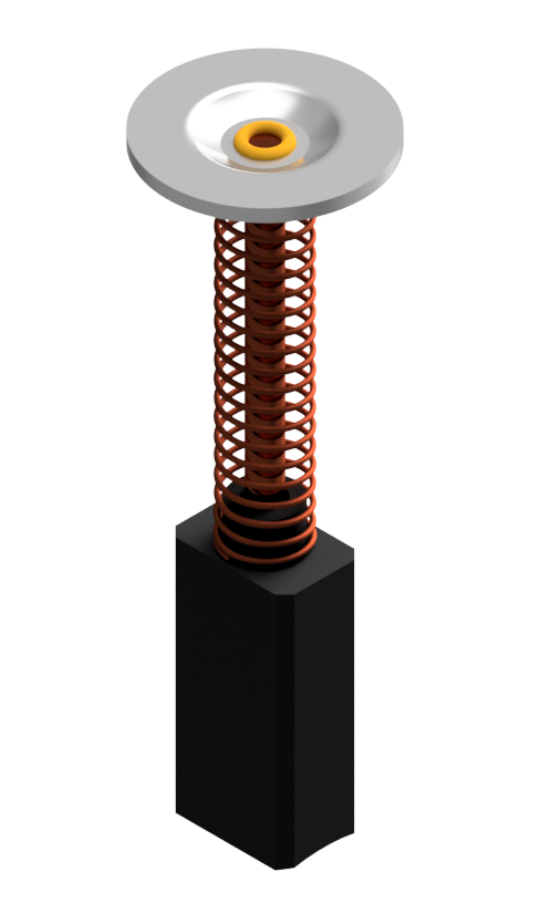example of tamped with spring c-brushes and ac motor brushes