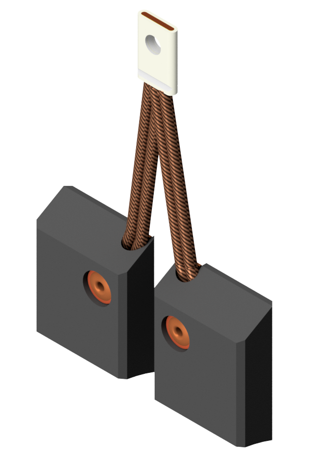riveted paired brushes and ac motor brushes