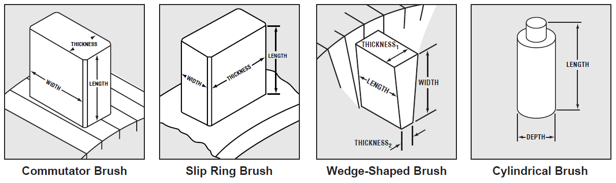 examples of carbon brushes for brush dimensions and ac motor brushes