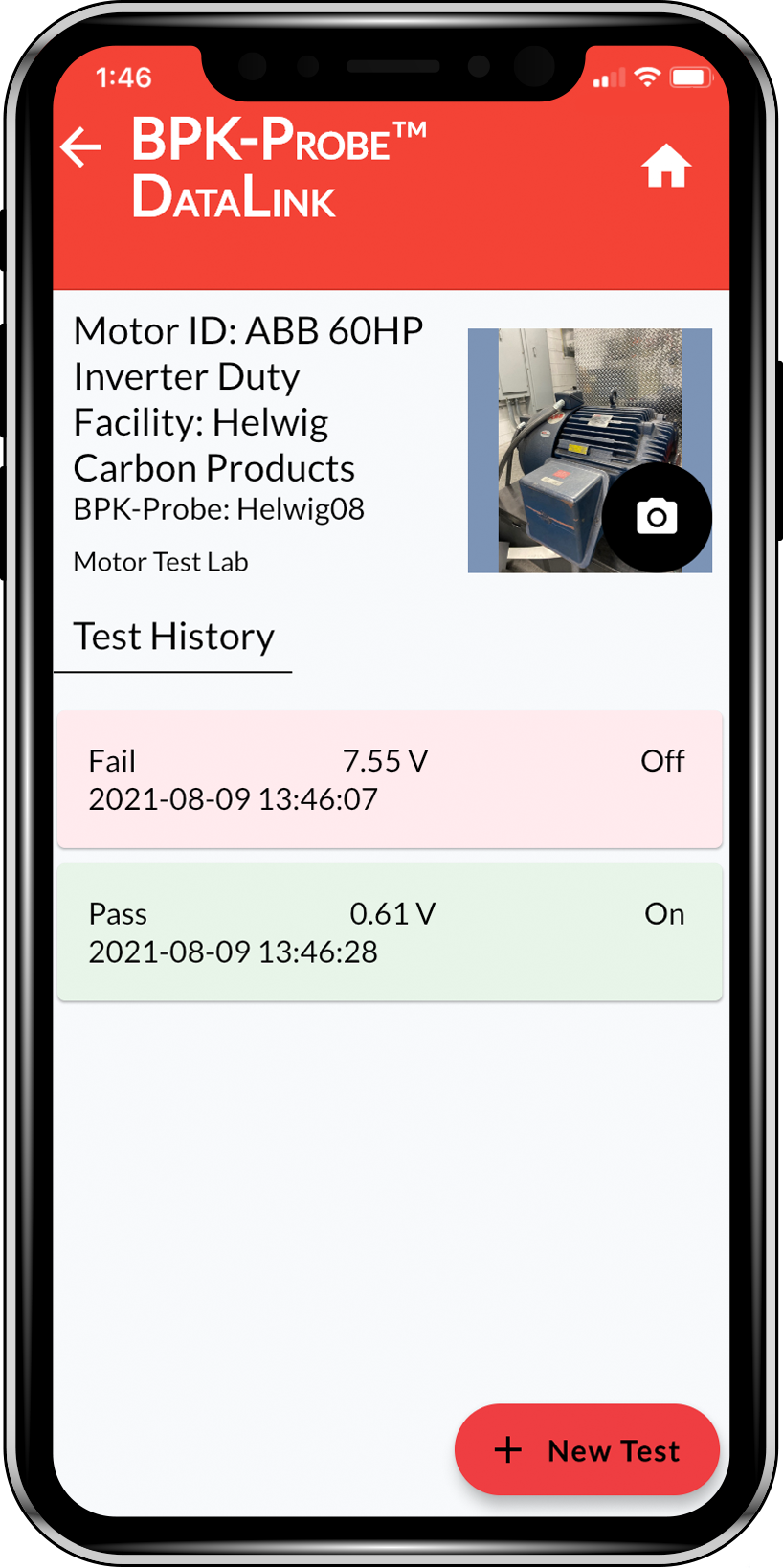 screenshot of BPK-Probe DataLink app
